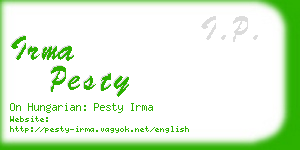 irma pesty business card